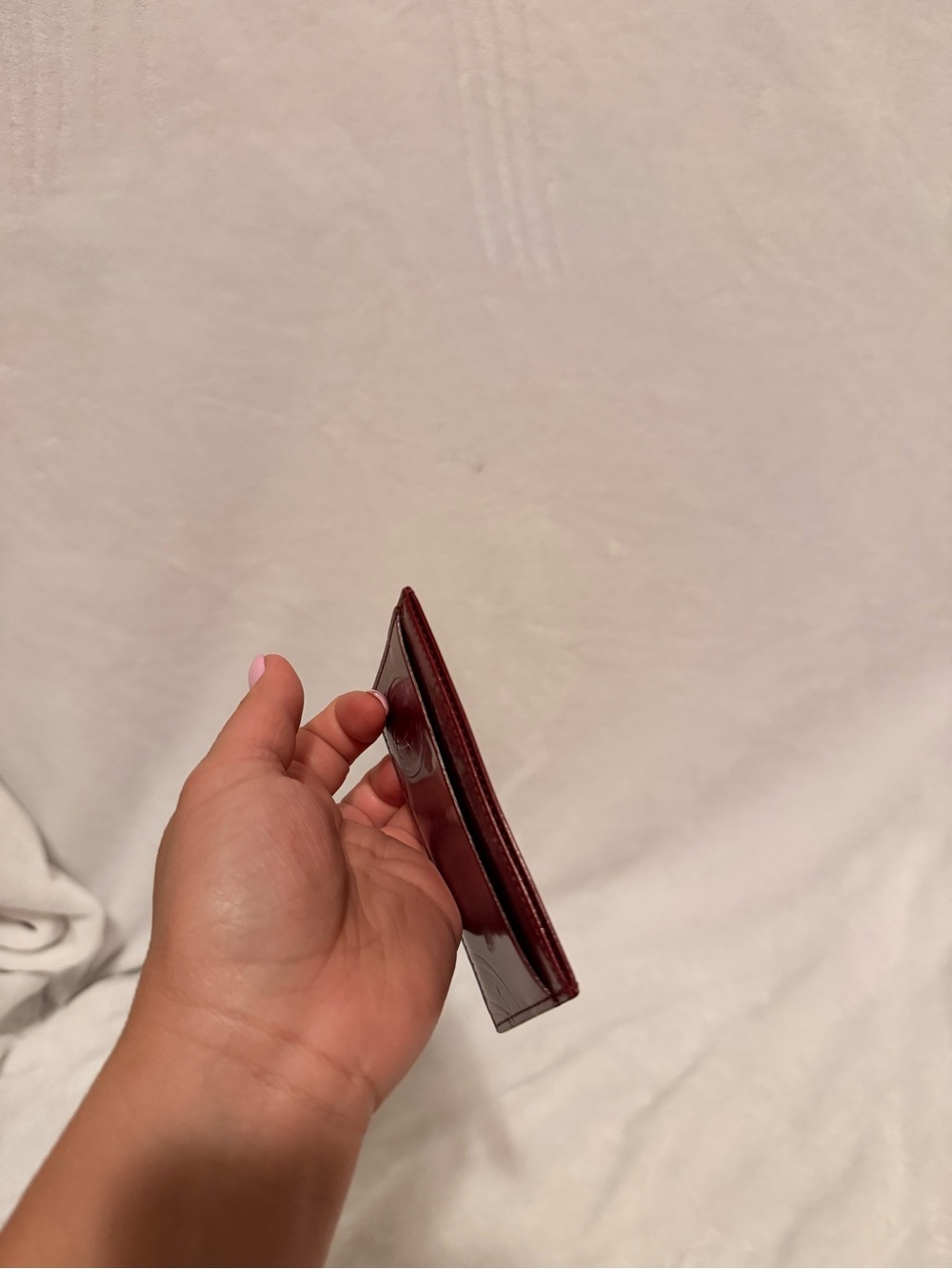 Cartier "Happy Birthday" Card Holder in Burgundy/red Patent Leather - Picture 4 of 13